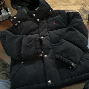 Ralph Lauren Black Corduroy Puffer Jacket